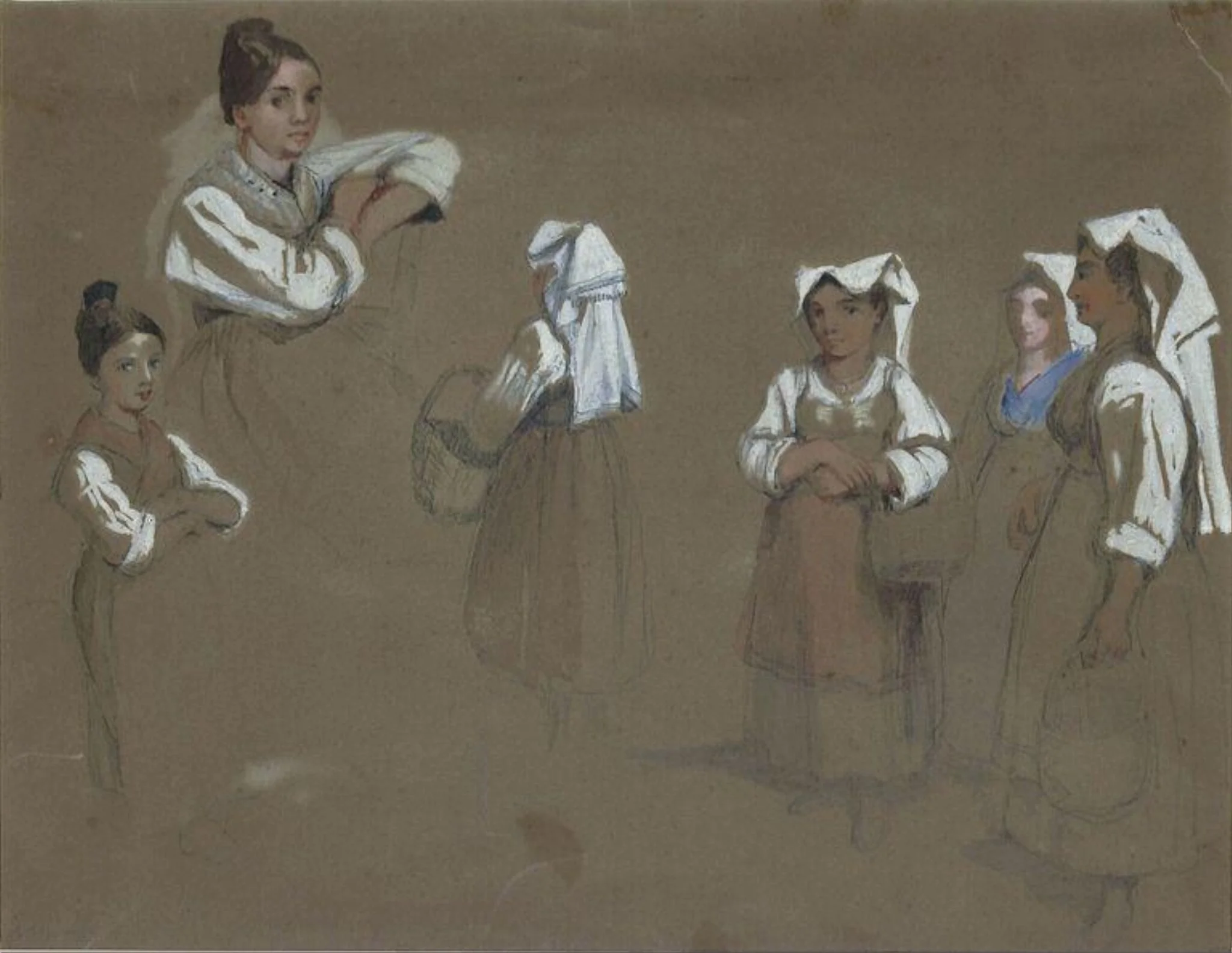 Studies of Italian women, Amalfi, detail