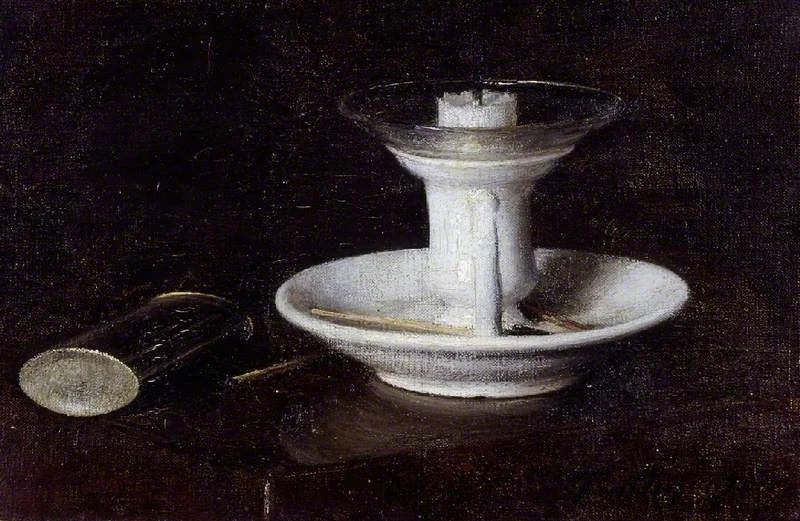 White candlestick, detail