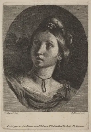 Head of a Young Woman, by Francesco Polanzani, ink, 1742