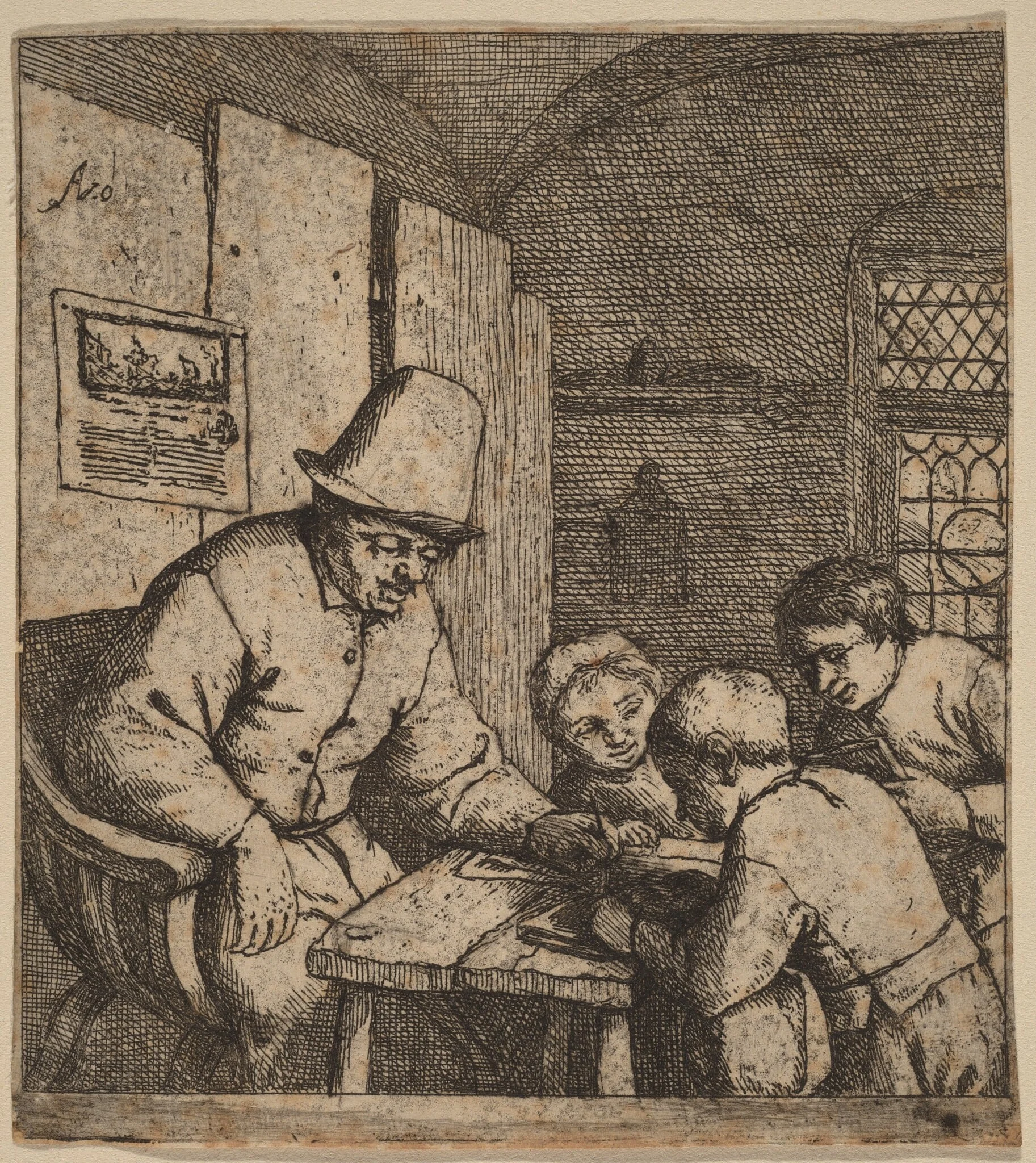 Village Schoolmaster with Three Pupils, detail