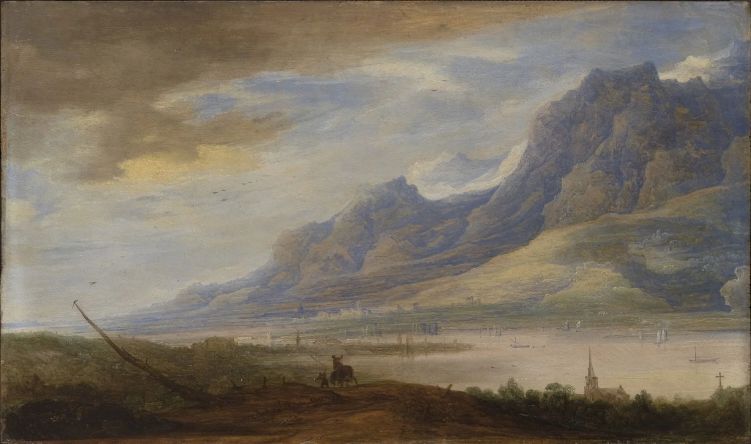 Mountainous Landscape with a River, detail