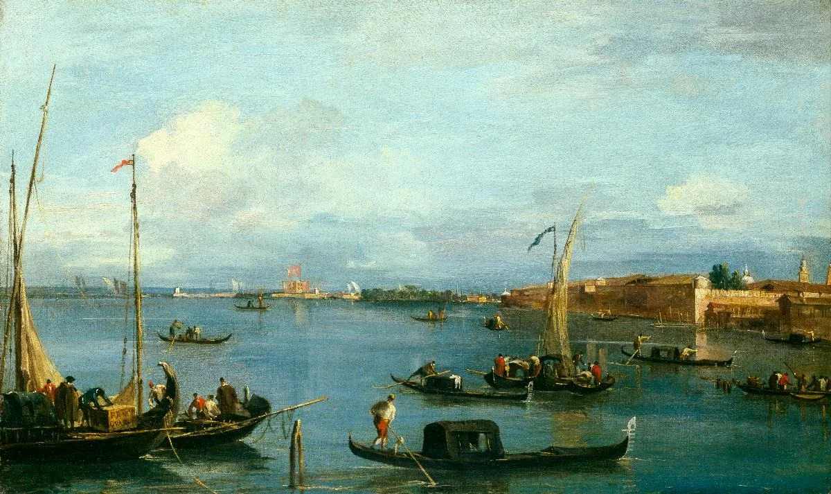 Die Lagune mit dem Fort San Nicolò, detail
