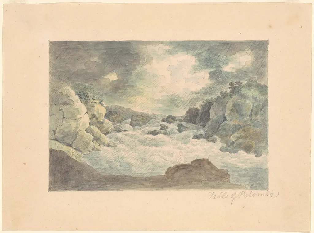 Falls of the Potomac, by William Russell Birch, graphite, 1805