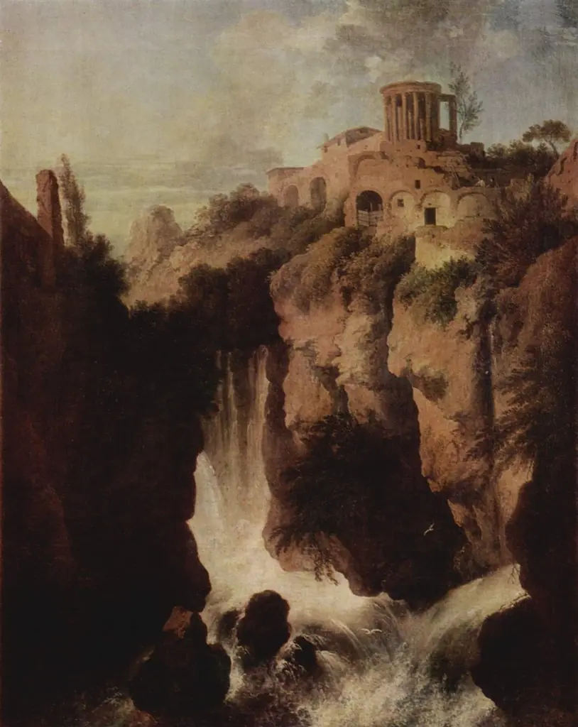 Waterfalls in Tivoli, by Christian Wilhelm Ernst Dietrich, oil, 1755