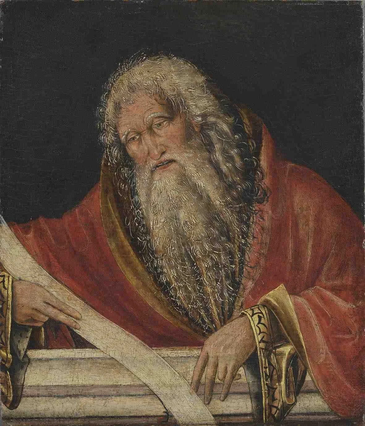 Halbfigur eines Propheten, detail