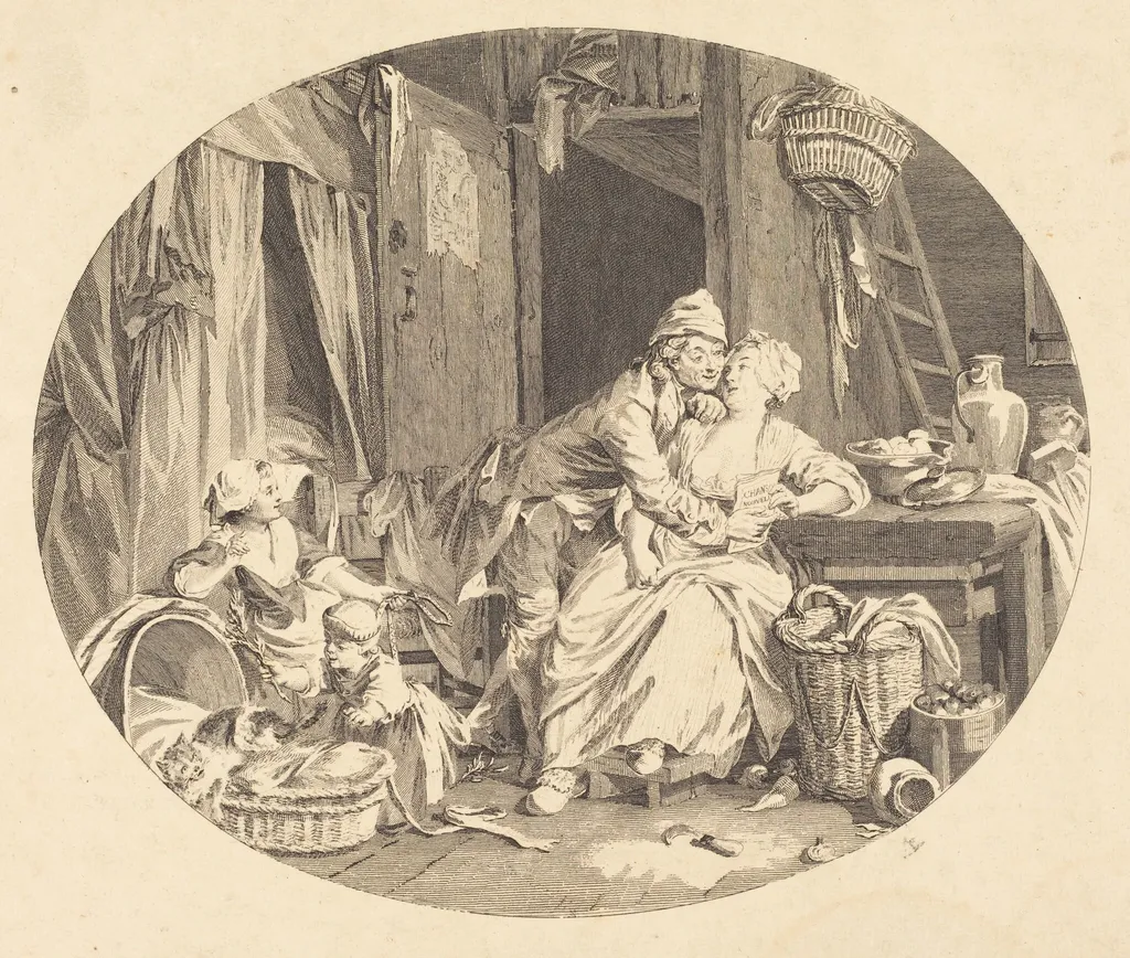La Félicité villageoise, by Nicolas Delaunay, ink, 1784