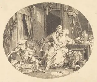 La Félicité villageoise, by Nicolas Delaunay, ink, 1784