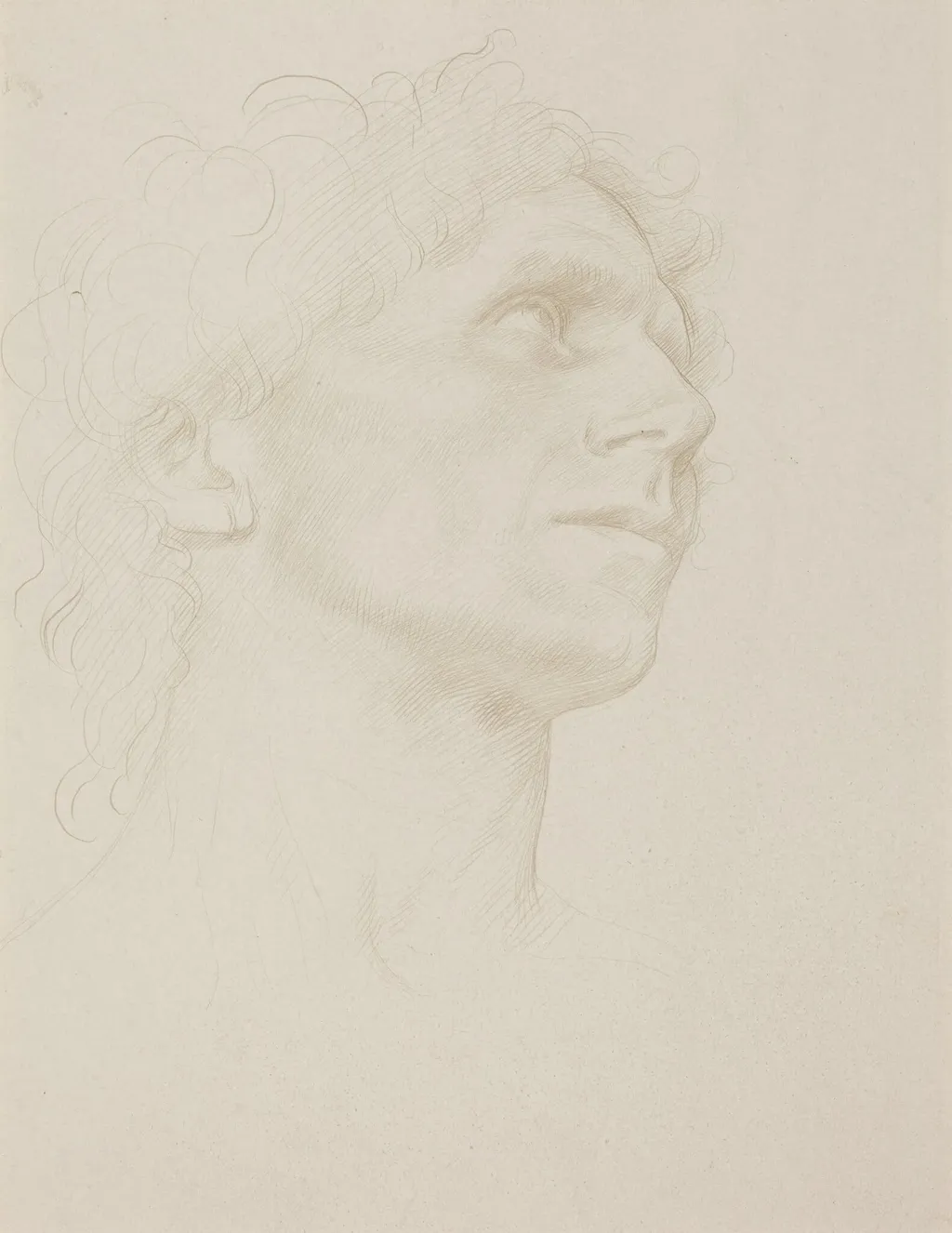 Study of Woman's Head, Turned Right, by Alphonse Legros, silver, 1874