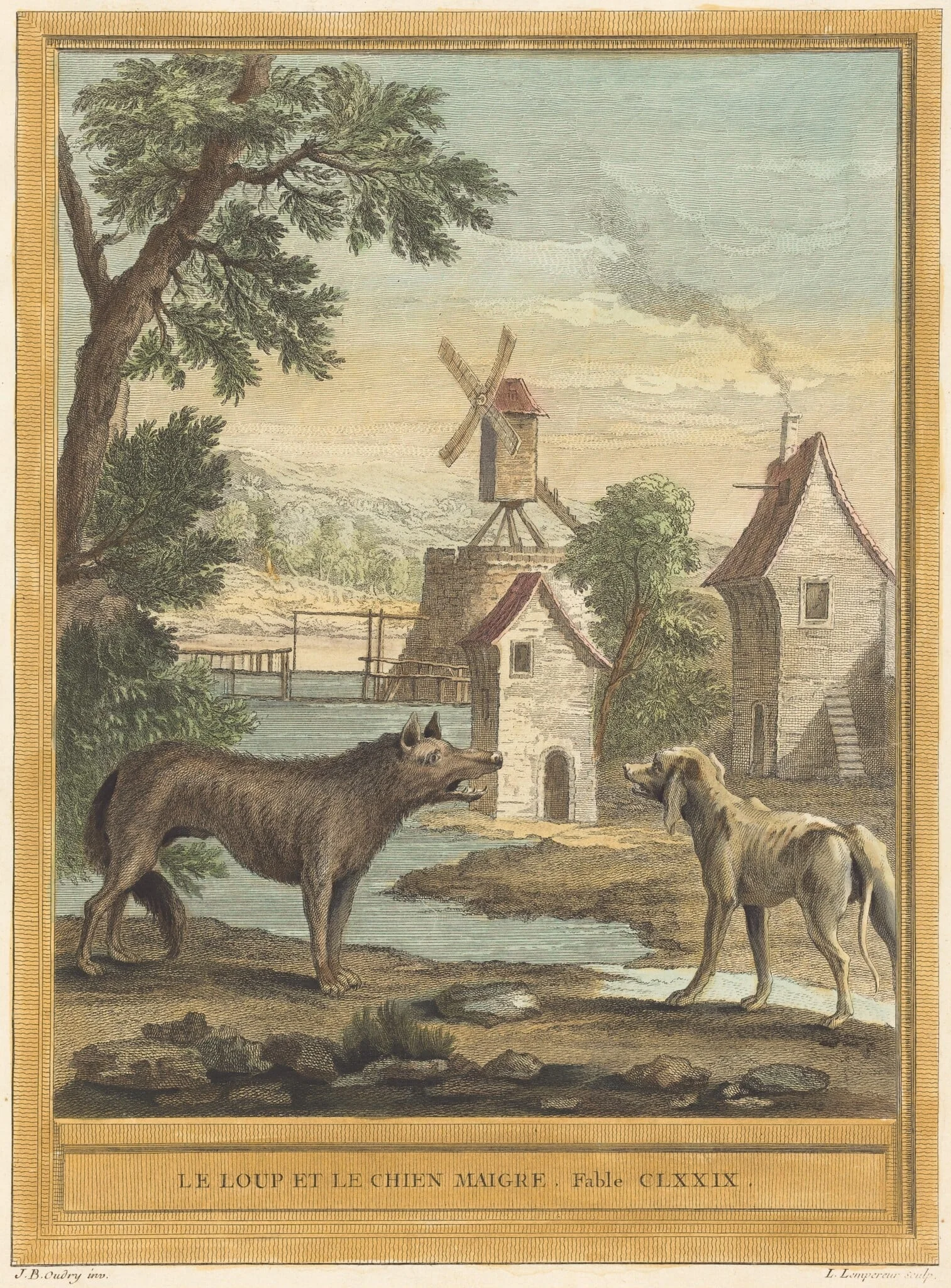 Le loup et le chien maigre (The Wolf and the Thin Dog), detail