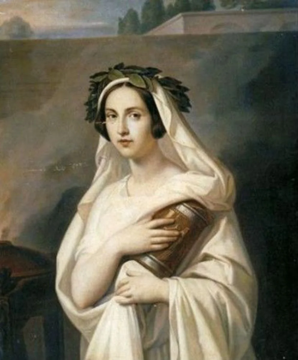 Tânără în alb cu urnă, detail