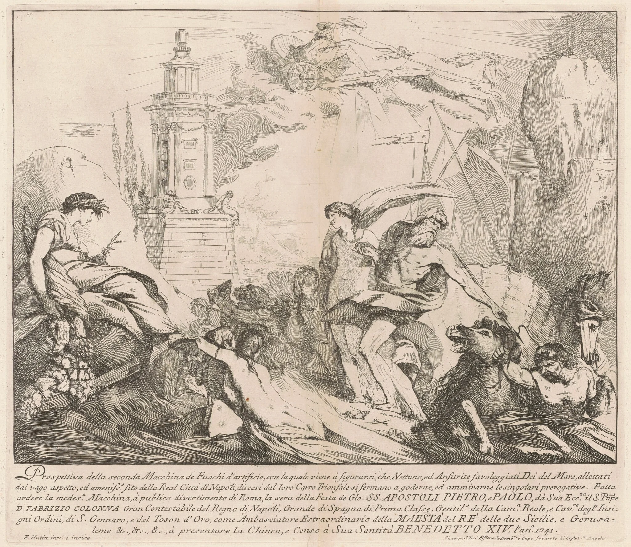 The Seconda Macchina for the Chinea of 1741: Neptune and Amphitrite, detail