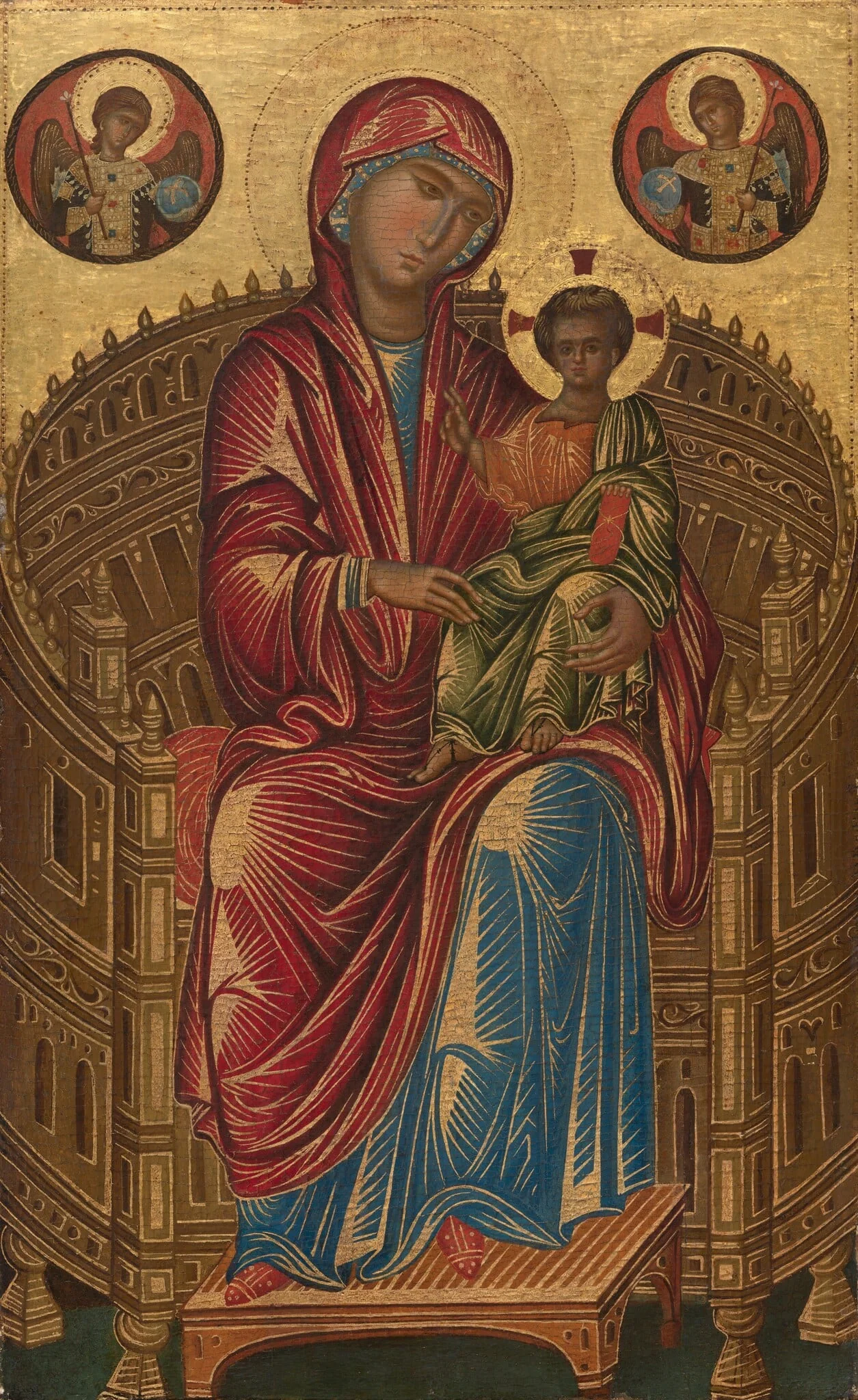 Madonna and Child on a Curved Throne, detail