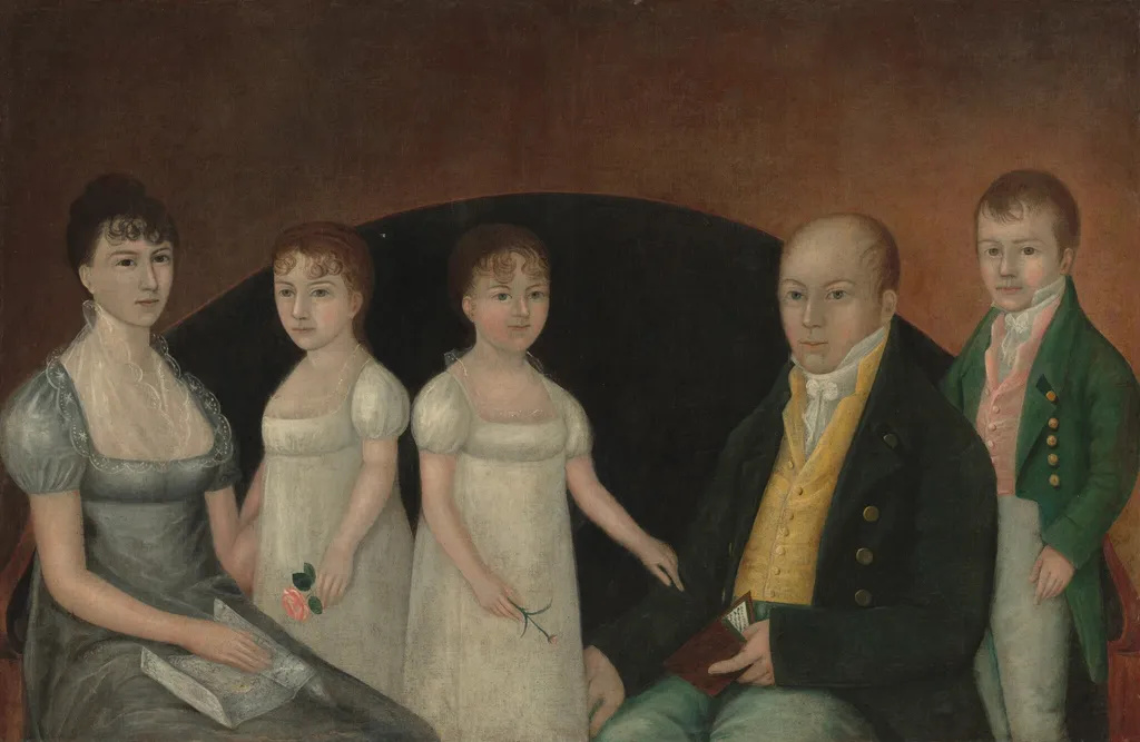 Family Group, by Joshua Johnson, oil, 1800
