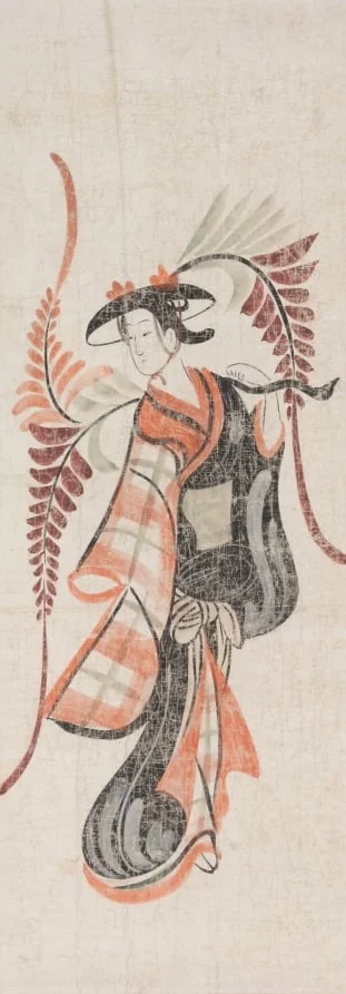 Wisteria Maiden (Fuji Musume), detail