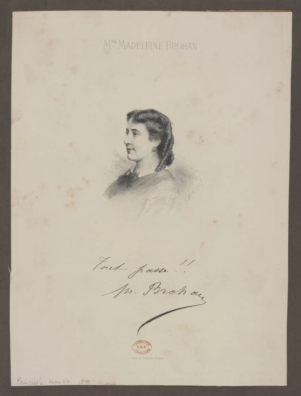 Mme Madeleine Brohan, by A. Salmon, 1850