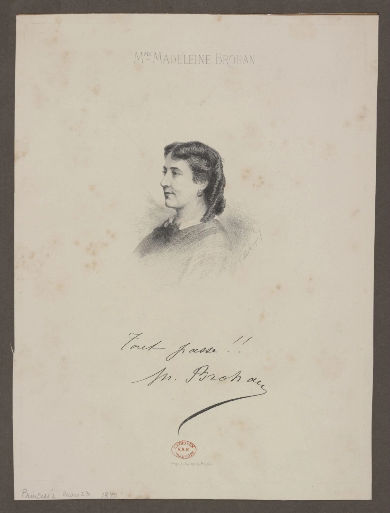 Mme Madeleine Brohan, detail