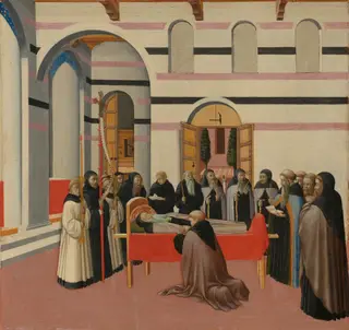 The Death of Saint Anthony, by Master of the Osservanza, tempera, 1432