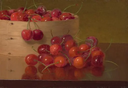 Red Cherries, by Robert Spear Dunning, oil, 1866