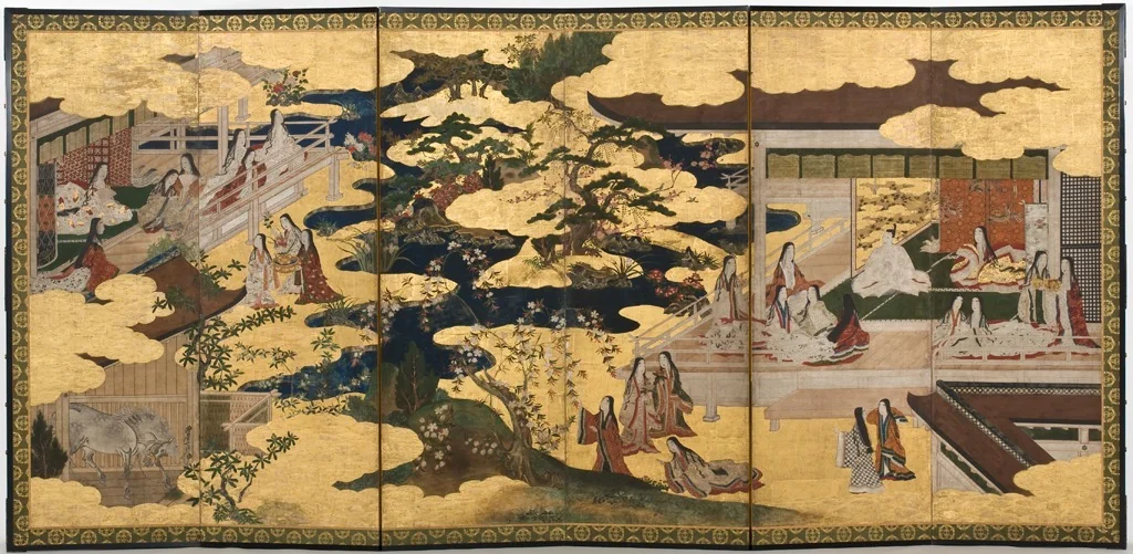 Scene from "The Tale of Genji": from the chapter "The Maiden", detail
