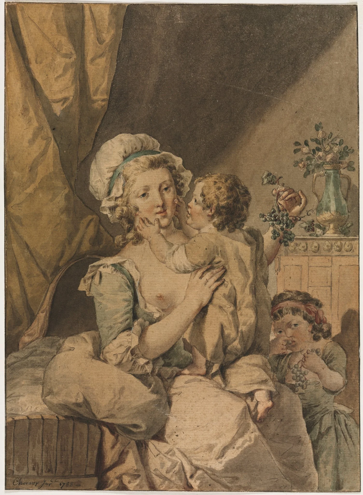 Mother with Two Children, detail