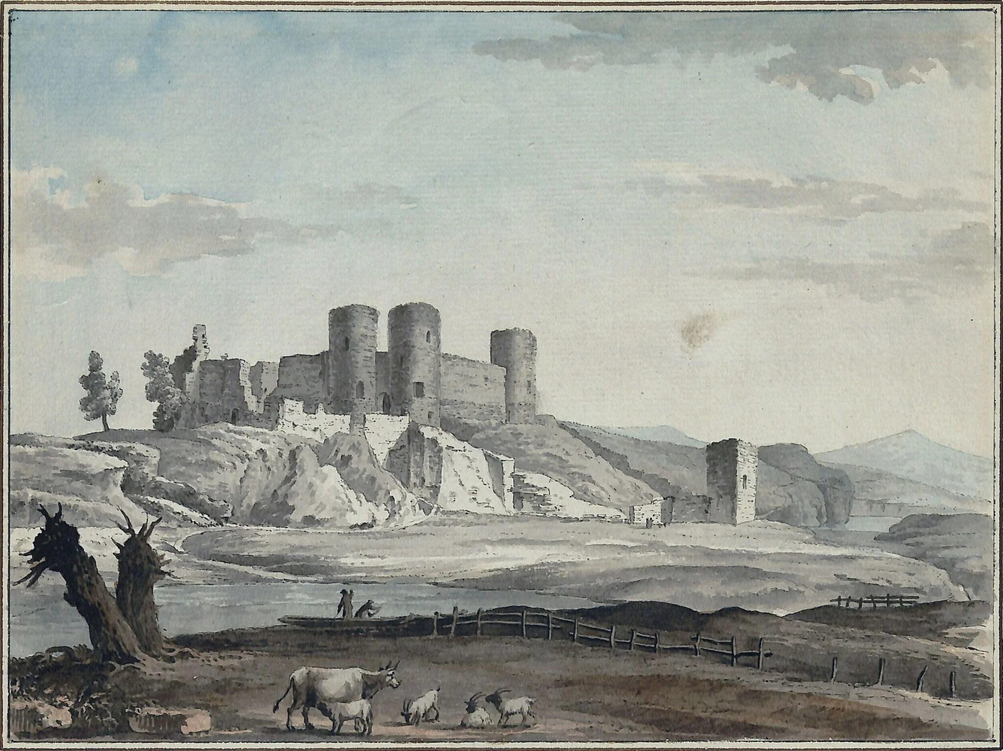 Rhuddlan Castle from the Bridge, detail