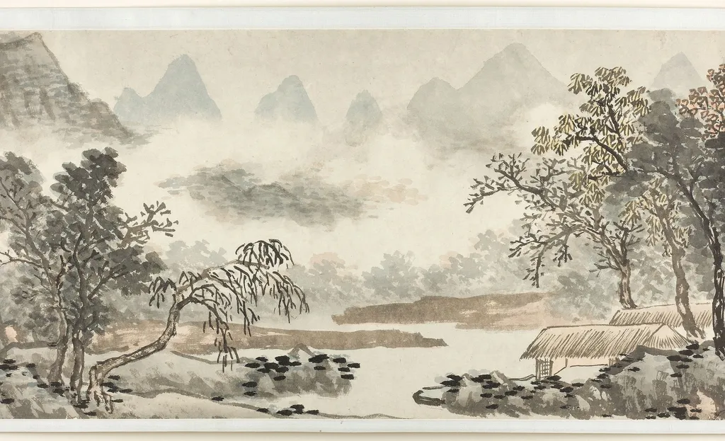Clouds over the River before Rain, by Shen Zhou, unspecified, 1474