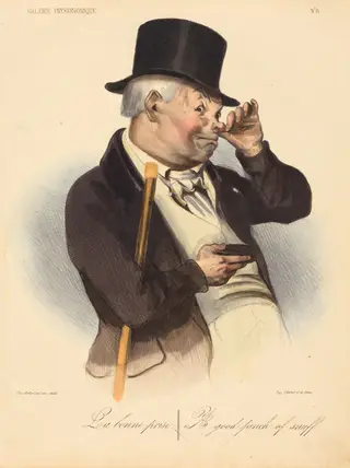 La bonne prise, by Honoré Daumier, ink, 1836