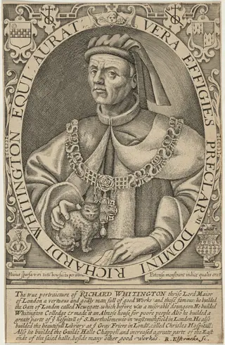 Sir Richard Whittington, Lord Mayor of London, by Renold Elstrack, ink, 1598