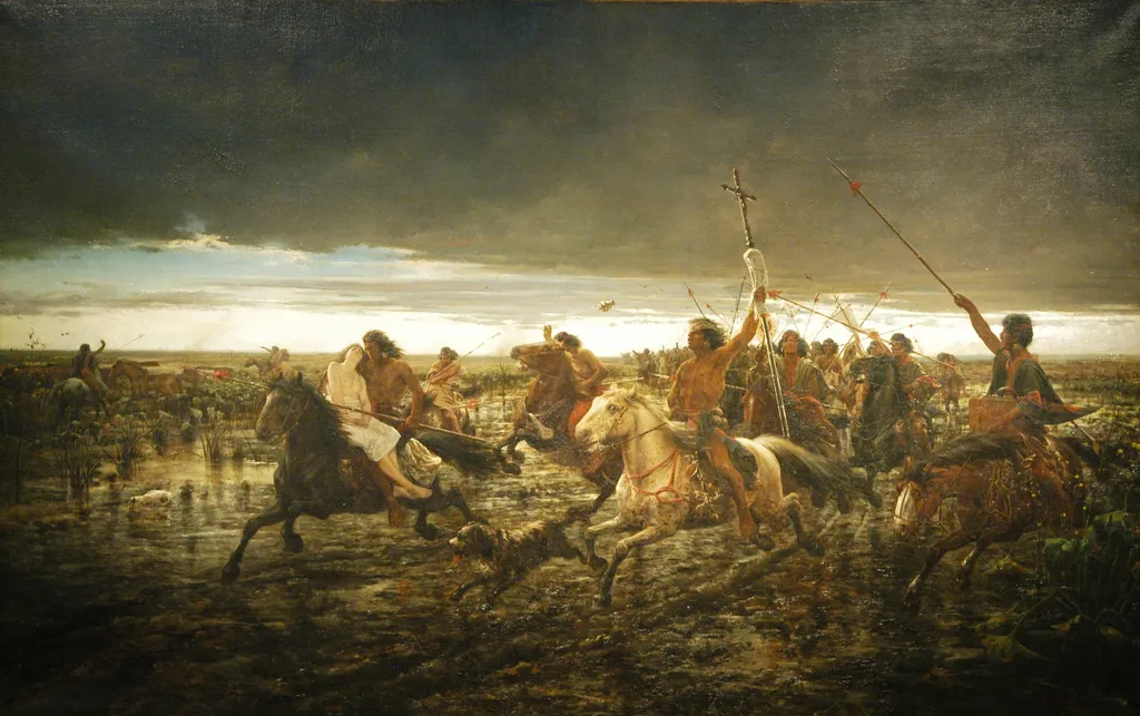 The return of the raiders, by Ángel della Valle, unspecified, 1896