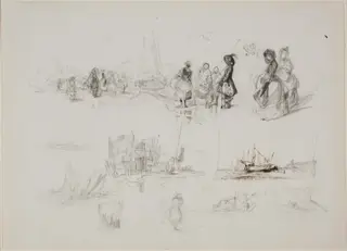 Seaside Studies, by Eugène Isabey, ink, 1834