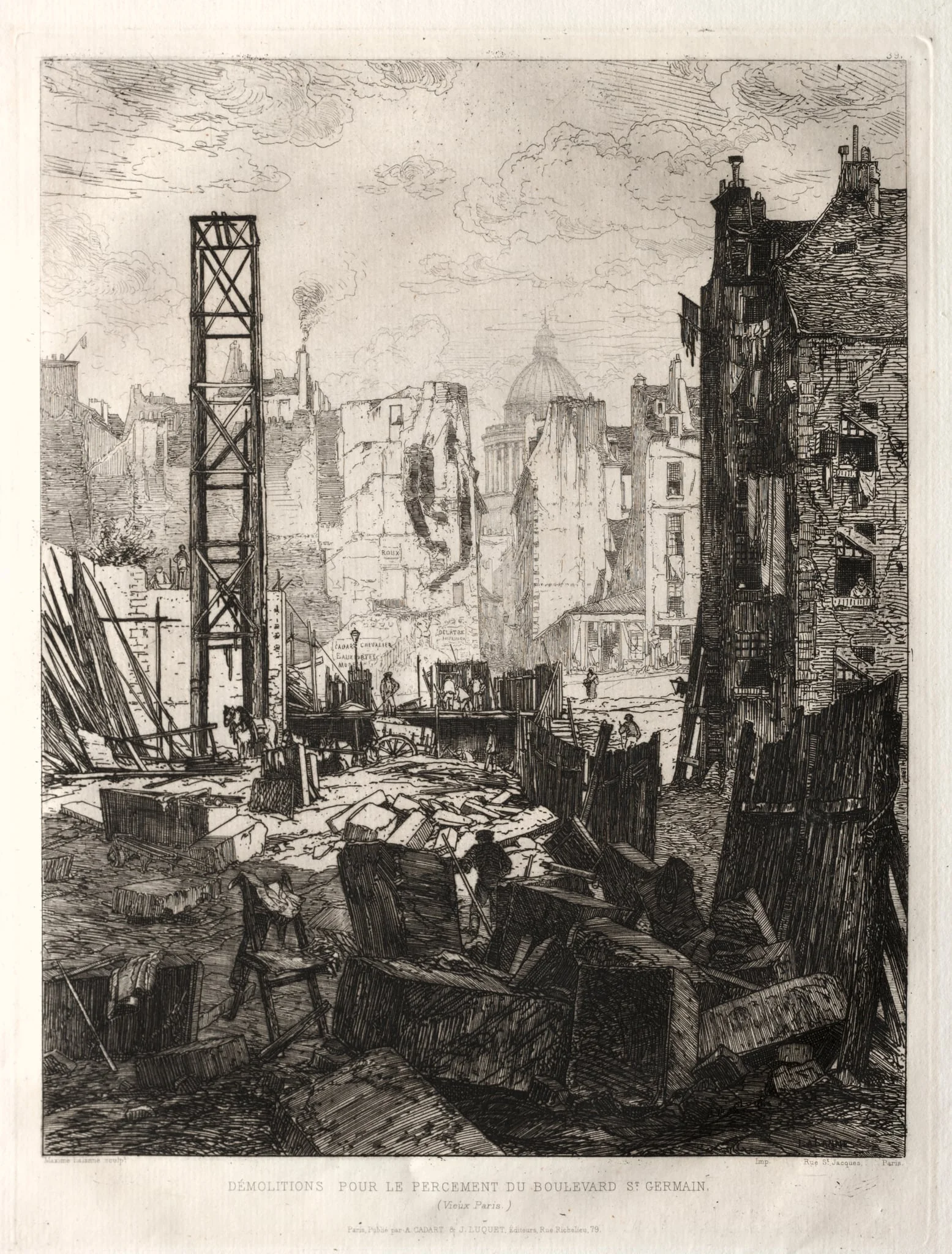 Demolitions pour la Perement du Boulevard St. Germain, detail