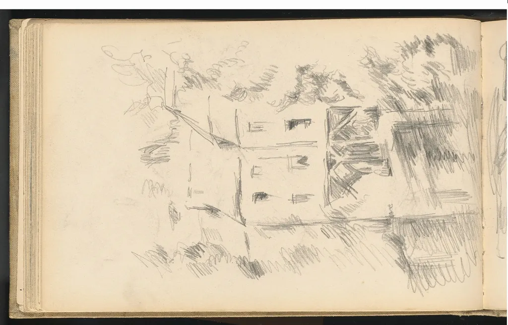 The Mill, by Paul Cézanne, graphite, 1890
