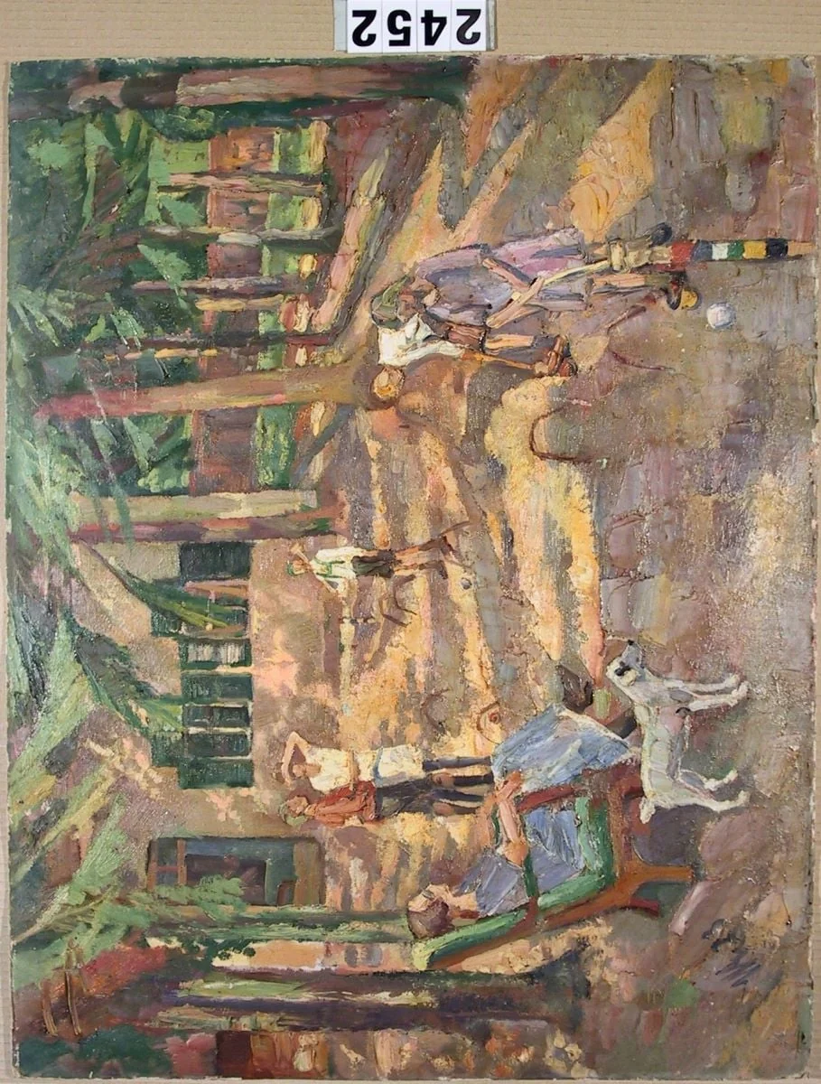 Partida de croquet, detail