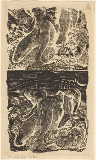 Unknown subject (Let Him look up into the Heaven and laugh in the bright air), by William Blake, ink, 1805