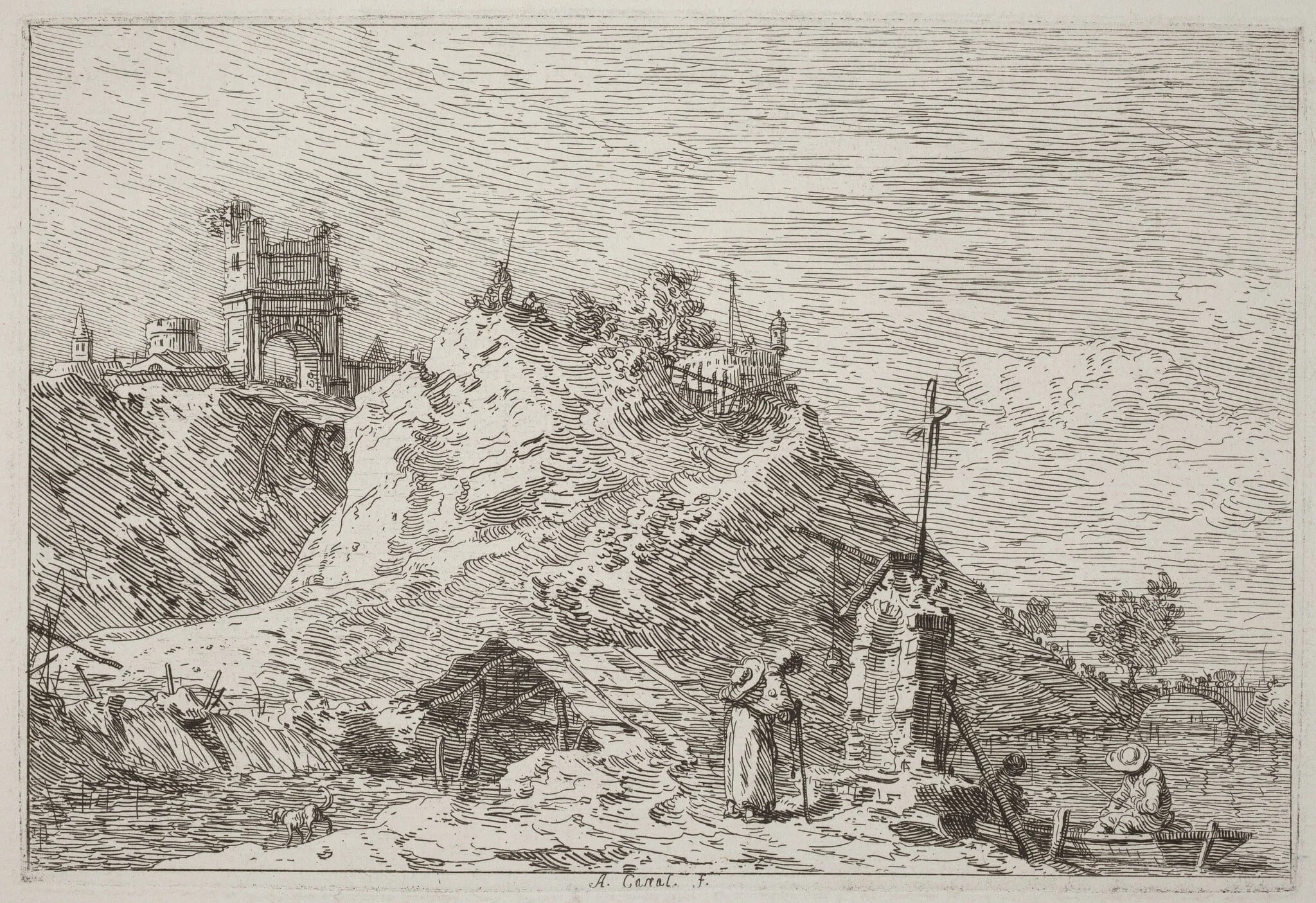 Landscape with the Pilgrim at Prayer [upper left], detail
