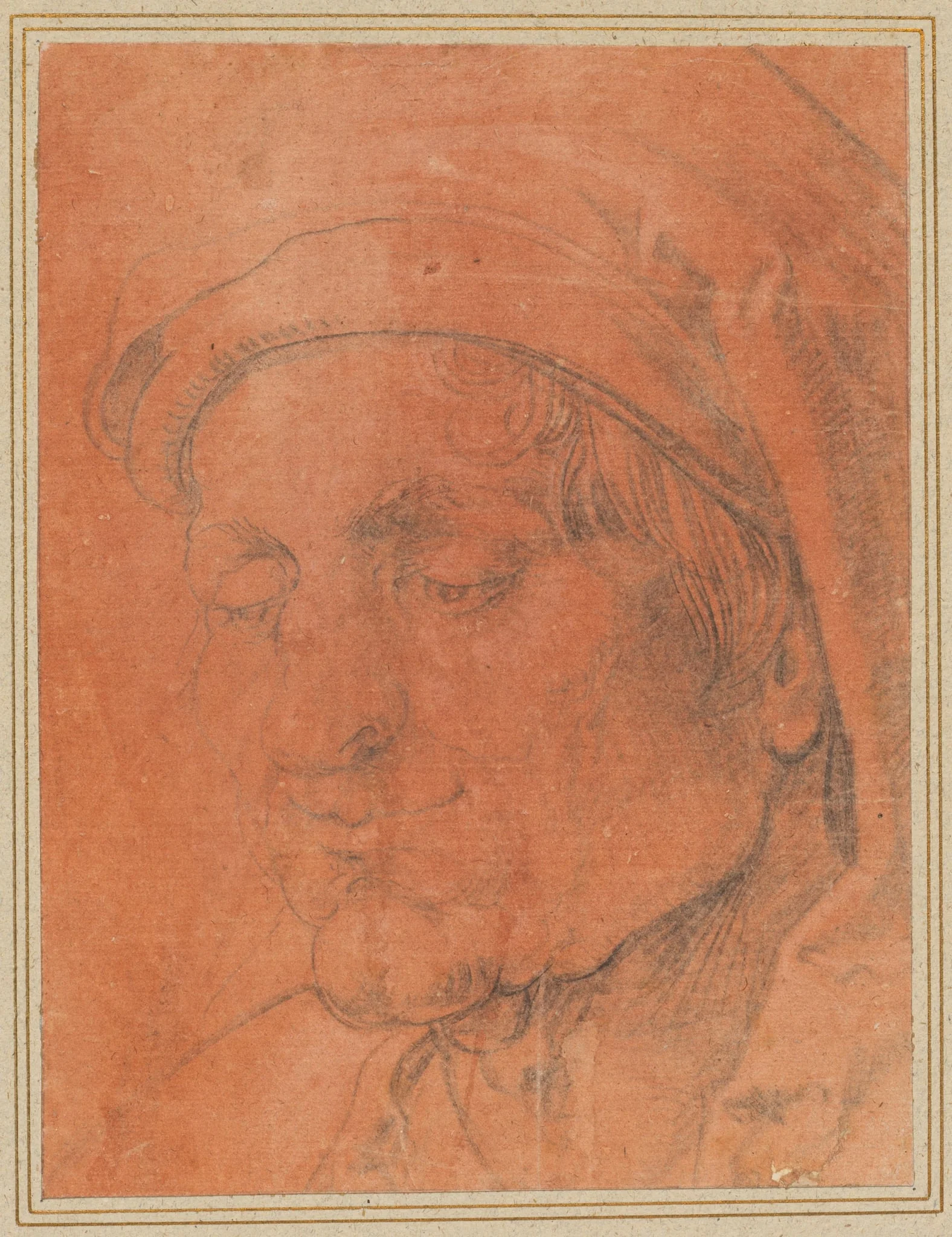 Head of a Man in a Cap, detail