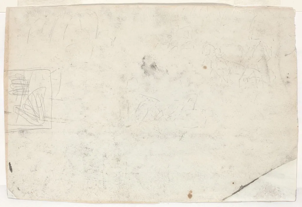 Figure on Horseback and Other Studies [verso], by Winslow Homer, graphite, 1861