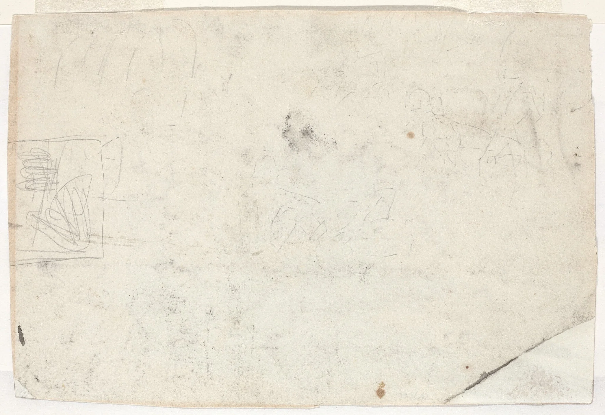 Figure on Horseback and Other Studies [verso], detail