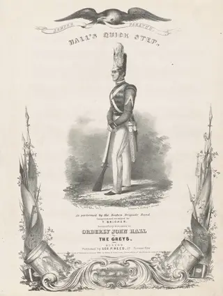 Hall's Quick Step, by Robert Cooke, ink, 1840