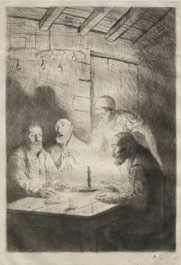 Le Souper chez misère, detail
