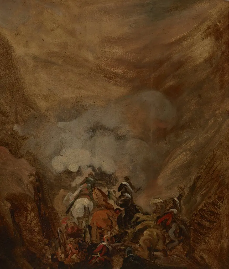 Charge in the Gorge of Somosierra, by Piotr Michałowski, unspecified, 1837