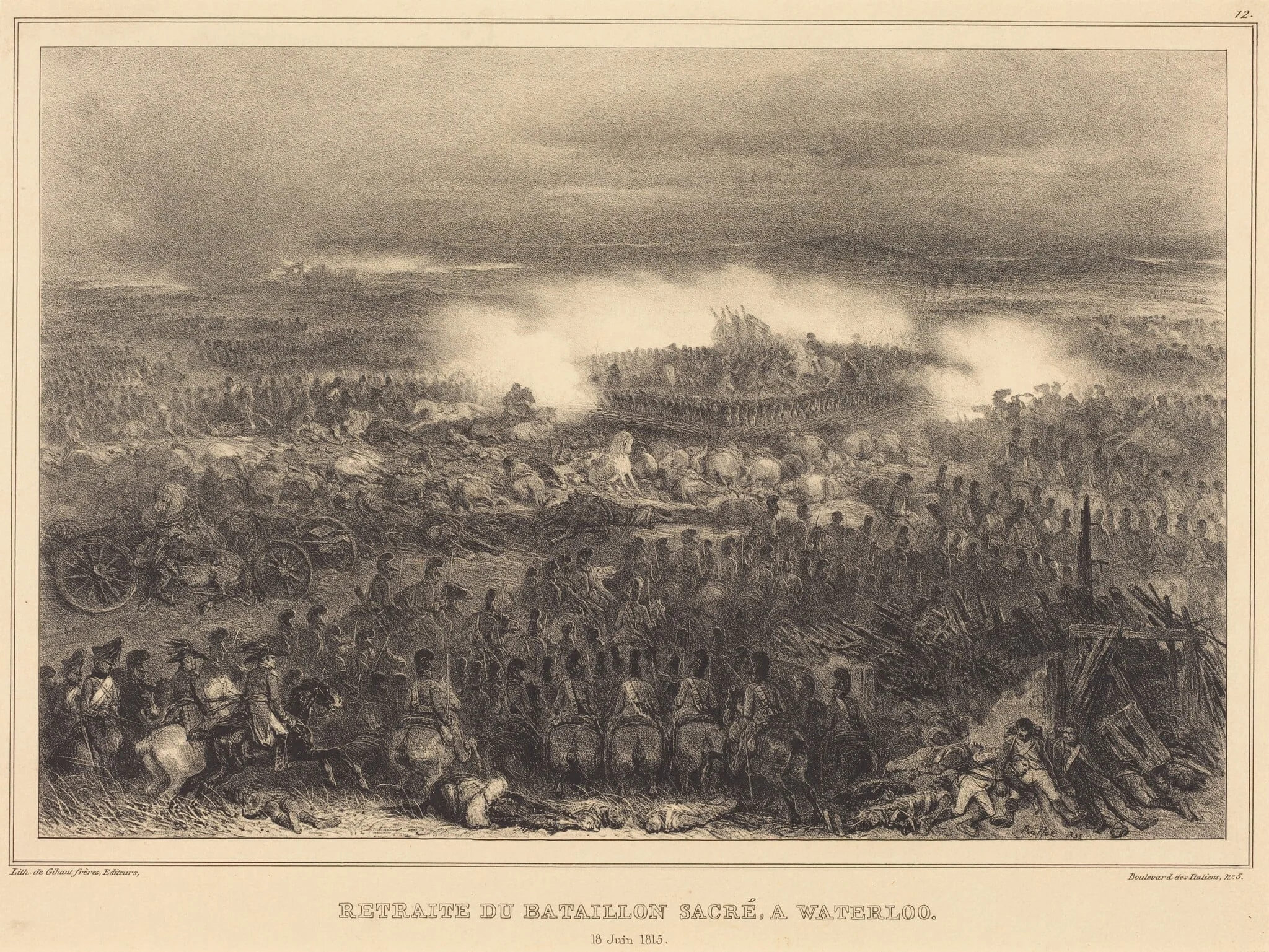 Retreat at Waterloo, detail