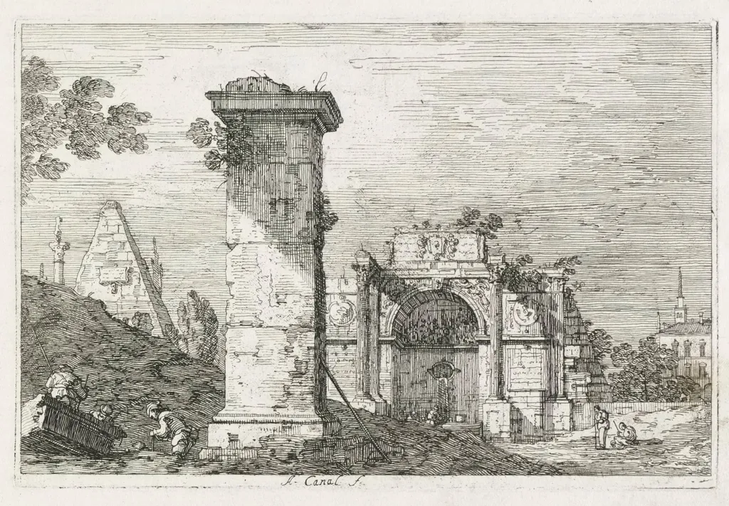 Views:  Le Pilier isolè, by Canaletto, 1740