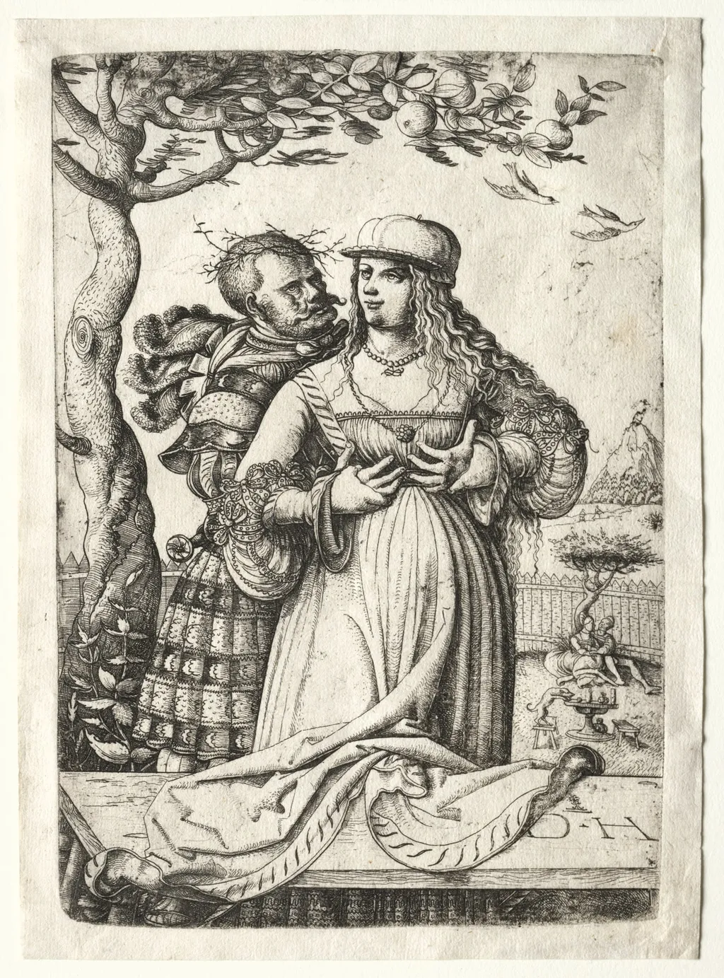 Soldier Embracing a Woman, by Daniel Hopfer, 1520