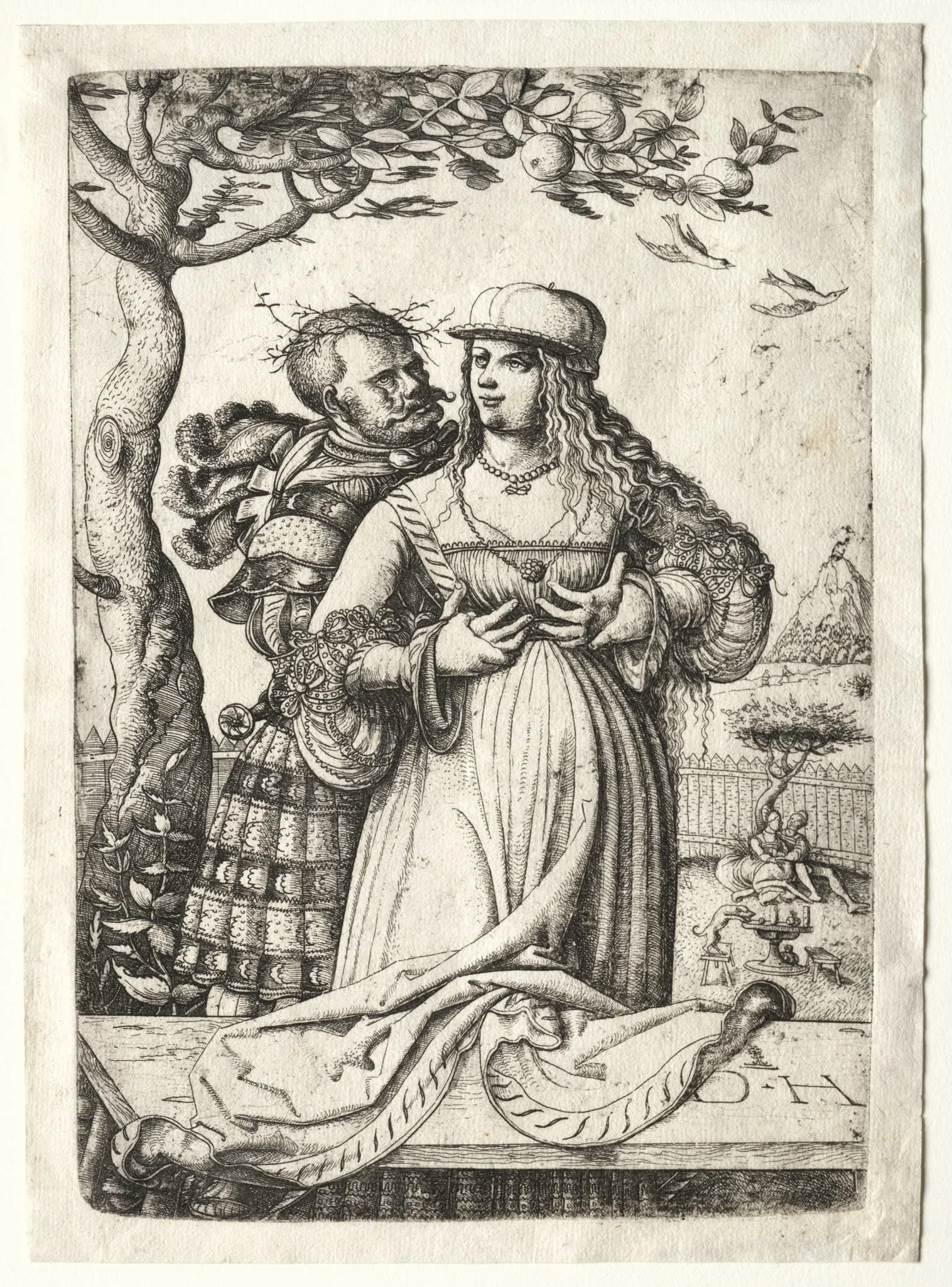 Soldier Embracing a Woman, detail