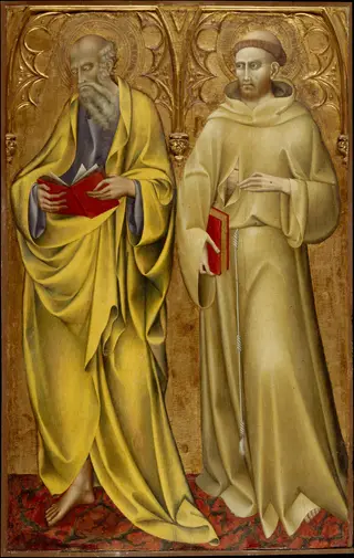 Saints Matthew and Francis, by Giovanni di Paolo, tempera, 1435