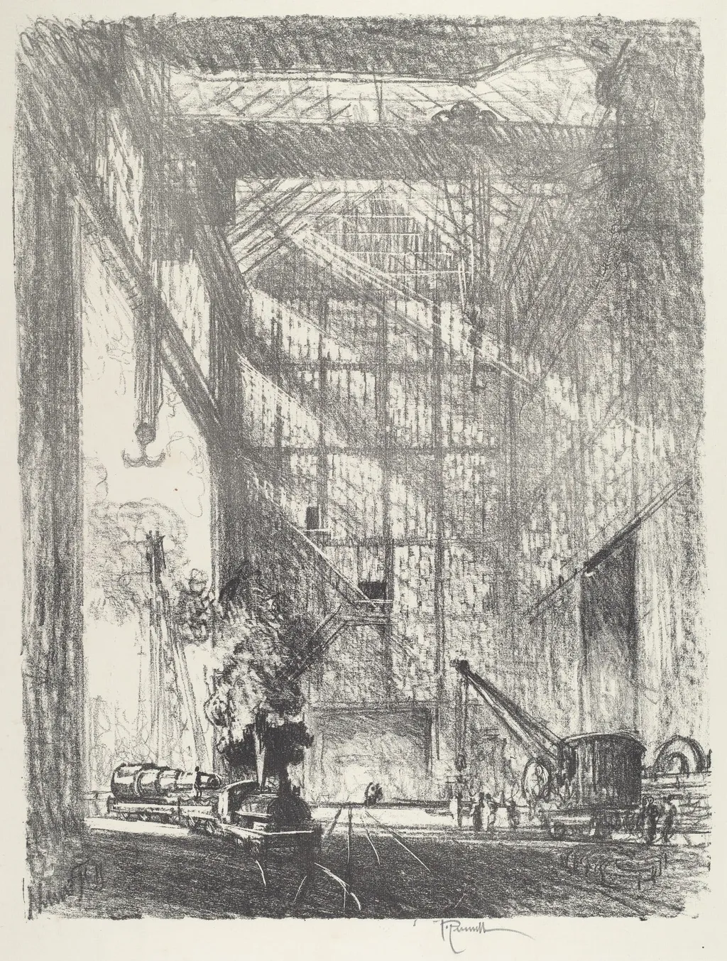 Bringing in the Gun, by Joseph Pennell, ink, 1916