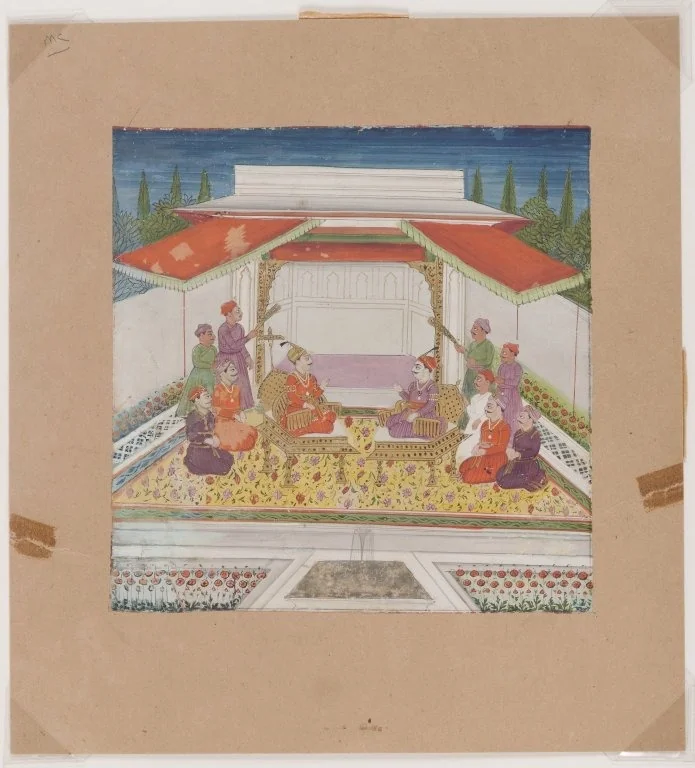 Seated Figures and Attendants Before a Fountain, detail