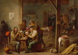 Tavern Scene, by David Teniers the Younger, oil, 1658