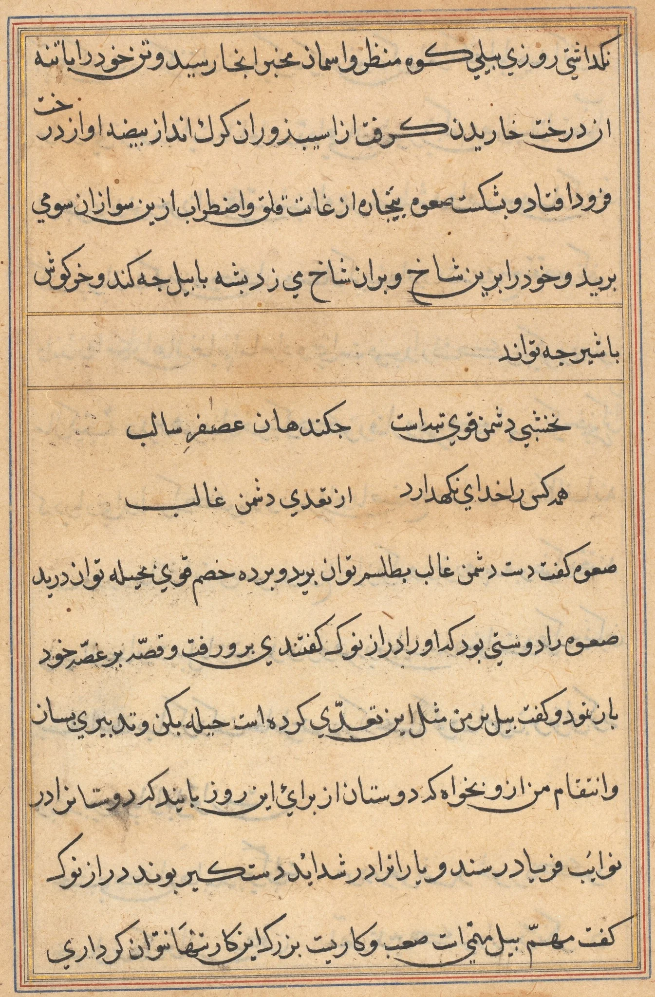 Page from Tales of a Parrot (Tuti-nama): text page, detail